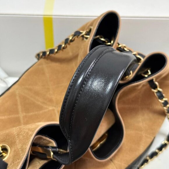 Brown Suede & Black Lambskin Hobo – Timeless Parisian-Inspired Style - Picture 4 of 6